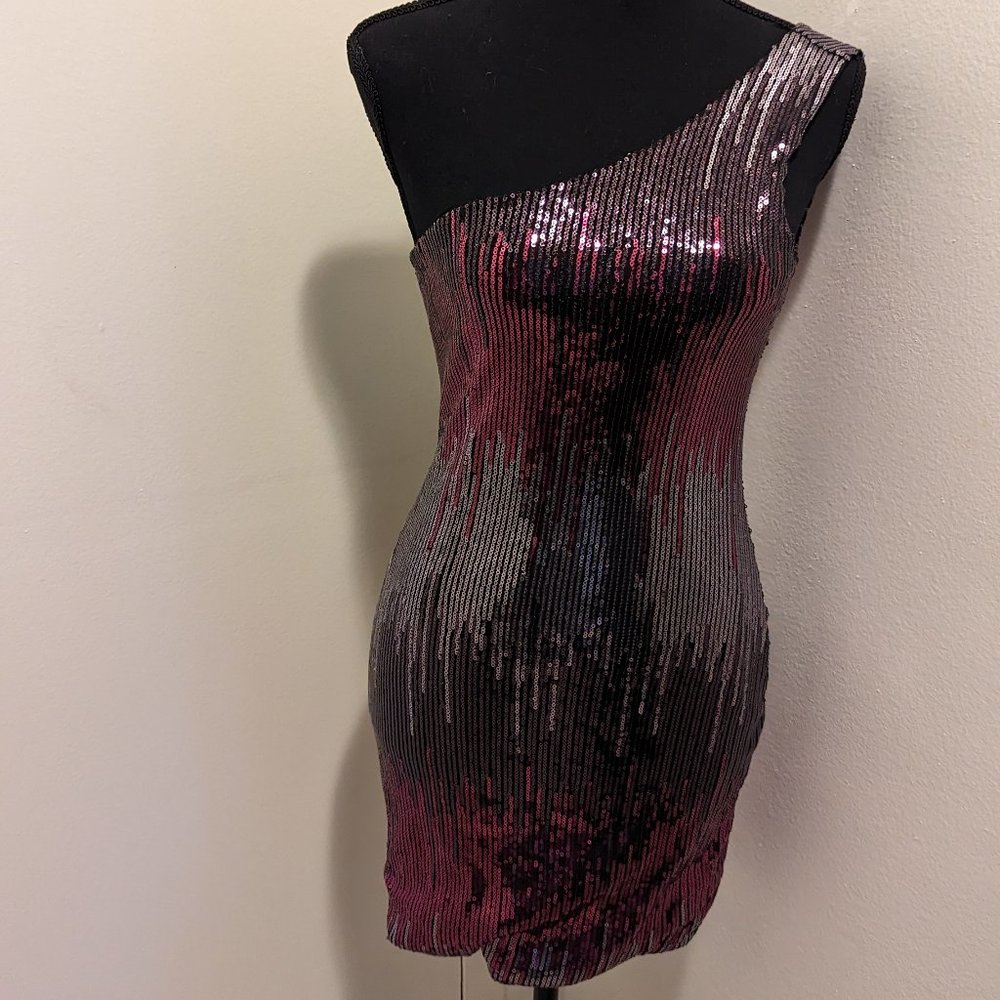 Off-Shoulder Sequin Dress: Strobe It by Charlotte Russe